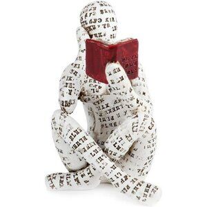 Reading Woman Statue Thinker Sculpture Modern Resin Bookshelf Home Office Decor